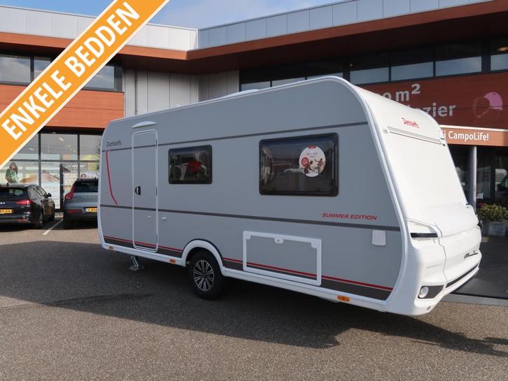 Dethleffs Camper 460 EL SUMMER EDITION, Caravans en Kamperen, Caravans, tot en met 3, Overige, Dethleffs, 2 aparte bedden, Lengtebed