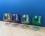 Set van 4 Cognac Glazen in Verschillende Kleuren, Huis en Inrichting, Keuken | Servies, Glas of Glazen, Gebruikt, Ophalen of Verzenden