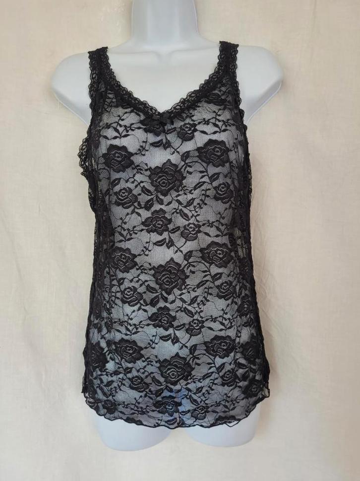 Sexy zwart-kanten dameshemd mt S/M, Kleding | Dames, Ondergoed en Lingerie, Hemd, Zwart, Ophalen of Verzenden