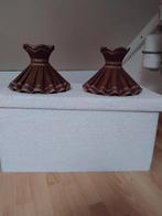 2 baroque  lampen kap bruin, Ophalen of Verzenden, Zo goed als nieuw
