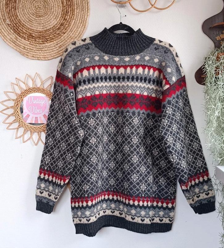 Vintage wollen trui norway noors ijslandse 80s style, Kleding | Heren, Truien en Vesten, Zo goed als nieuw, Maat 52/54 (L), Ophalen of Verzenden