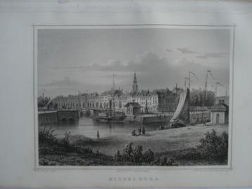 092 Middelburg De Haven Staalgravure 1860 beschikbaar voor biedingen