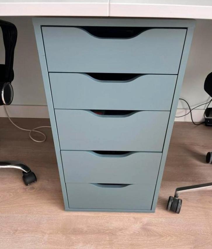 IKEA Alex Ladeblok, Grijs-Turkoois, Huis en Inrichting, Kasten | Ladekasten, Zo goed als nieuw, Minder dan 100 cm, Minder dan 50 cm