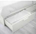 Ikea bed brimnes 180x200 met lades en lattenbodem, 180 cm, Eenpersoons, Wit, Zo goed als nieuw