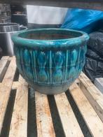 Grote stenen bloempot - Ø45cm, H37cm, Tuin en Terras, Bloempotten, Steen, Gebruikt, 40 cm of meer, Rond