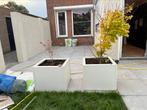 2 plantenbakken eventueel met acers wit, Tuin en Terras, Bloembakken en Plantenbakken, Ophalen, Zo goed als nieuw, Kunststof, Minder dan 60 cm