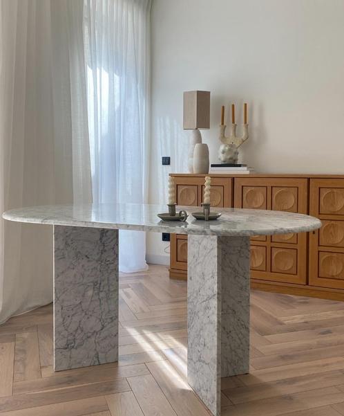 Marmeren tafel, Huis en Inrichting, Tafels | Eettafels, Zo goed als nieuw, 50 tot 100 cm, 150 tot 200 cm, Vijf personen of meer
