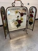 Antiek Haardscherm / Spiegel met Bloemen Decoratie, Ophalen, Gebruikt