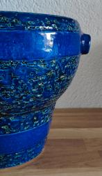 Mid Century bloempot. Pruisisch blauw, Ophalen of Verzenden