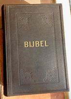 Oude Bijbel met lederen band, Antiek en Kunst, Antiek | Boeken en Bijbels, Ophalen of Verzenden, Onbekend