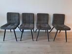 4 Antraciete Eetkamerstoelen, Huis en Inrichting, Stoelen, Ophalen, Zo goed als nieuw, Vier, Modern