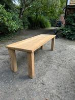 Massief eiken tafel handgemaakt 237x80, Huis en Inrichting, Tafels | Eettafels, Zo goed als nieuw, Vijf personen of meer, Rechthoekig