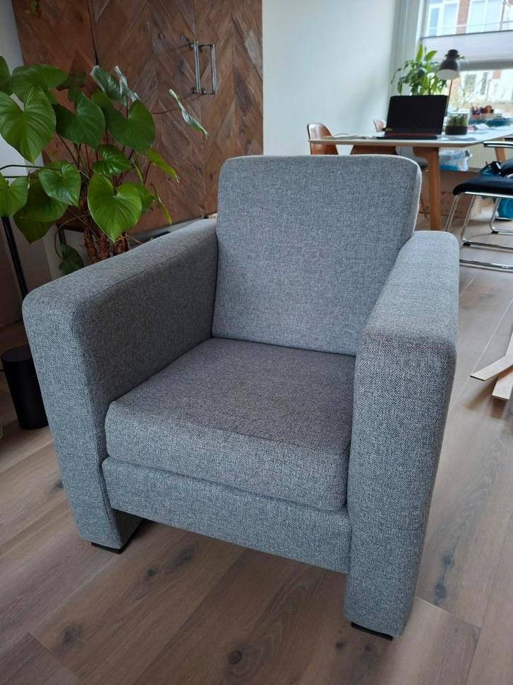 Grijze Fauteuil - Comfortabel & Stijlvol, Huis en Inrichting, Fauteuils, Gebruikt, Stof, 75 tot 100 cm, 75 tot 100 cm, Ophalen