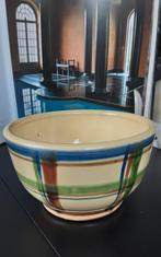 Vintage bloempot schaaltje bowl met handgemaakte belijning, Tuin en Terras, Bloempotten, Binnen, Rond, Gebruikt, Ophalen of Verzenden
