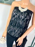 COTTON CLUB top/rok maat 38 - zwart - zilver - paillette, Maat 38/40 (M), Zwart, Ophalen of Verzenden, Zo goed als nieuw