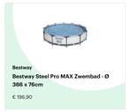 Zwembad Bestway + Overdekking erbij 366x76cm, Minder dan 80 cm, Rond, Ophalen of Verzenden, Zo goed als nieuw