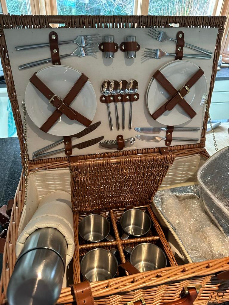 Luxe rieten picknickmand - NIEUW!, Ophalen of Verzenden, Nieuw