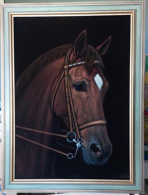 Schilderij van paardenhoofd van schilder Adema, Antiek en Kunst, Kunst | Schilderijen | Klassiek, Ophalen