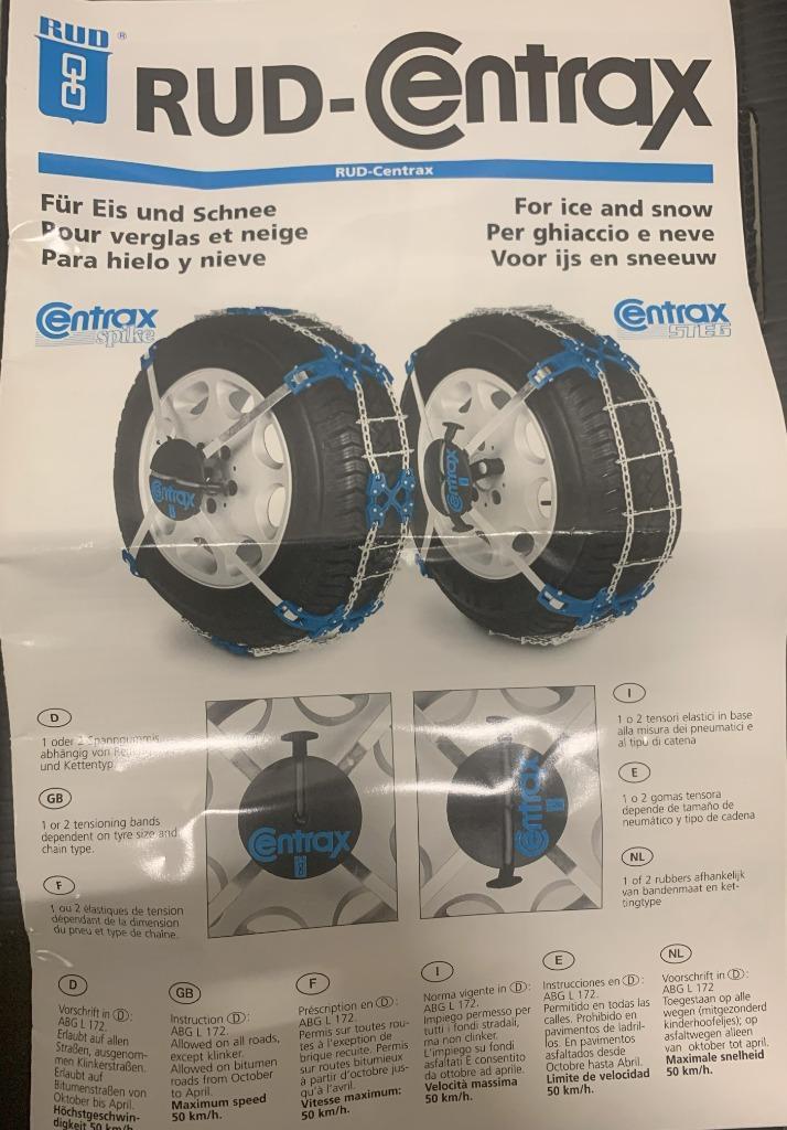 Rud Centrax sneeuwkettingen, Auto diversen, Sneeuwkettingen, Zo goed als nieuw, Verzenden