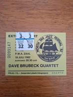 Oud entreekaartje Dave Brubeck Quartet North Sea Jazz 1982, Verzamelen, Ophalen of Verzenden, Zo goed als nieuw, Foto of Kaart
