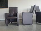4 stuks Leolux fauteuils kilenge. In uitstekende staat, Leolux, Leolux, Bruin, Leer