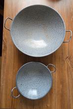 2x emaille wokpan, Antiek en Kunst, Antiek | Emaille, Ophalen of Verzenden