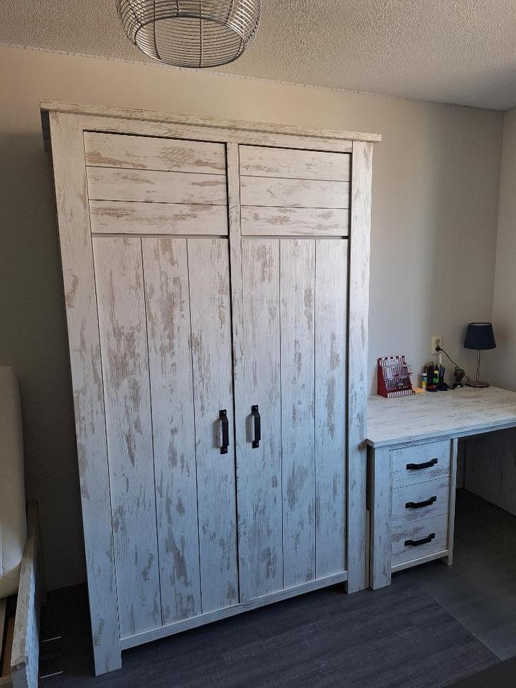 Stoere robuuste tienerkamer, Huis en Inrichting, Slaapkamer | Complete slaapkamers, Zo goed als nieuw, Eenpersoons, Ophalen