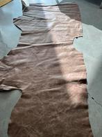 Bruin runderleer lap 170 x 65, Hobby en Vrije tijd, Stoffen en Lappen, Bruin, Leer of Kunstleer, Ophalen of Verzenden, Zo goed als nieuw