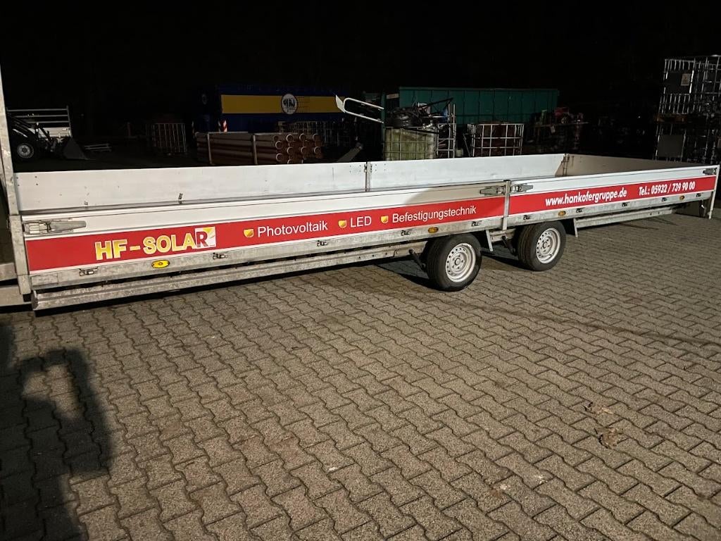 HENRA plateauaanhangwagen  703*202 cm 3500 kg  100 km, Auto diversen, Aanhangers en Bagagewagens, Zo goed als nieuw, Ophalen