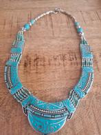 Tibetaanse ketting van turquoise, Ophalen of Verzenden, Zilver, Ketting, Met edelsteen