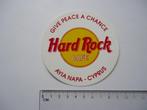 sticker HARD ROCK Cafe cyprus hardrock peace love retro, Verzamelen, Overige typen, Zo goed als nieuw, Verzenden
