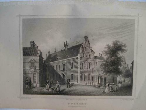 37  / Utrecht  Gouvernementshuis  Staalgravure  1860, Antiek en Kunst, Kunst | Etsen en Gravures, Ophalen of Verzenden
