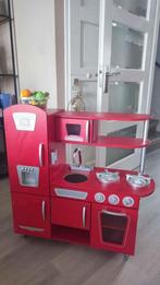 Kidkraft keuken rood, Kinderen en Baby's, Speelgoed | Speelkeukens, Ophalen, Gebruikt, Hout, Speelkeuken