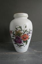 Vintage grote vaas Plateel Gouda lichtgrijs met bloemen, Verzenden