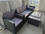 Tuinmeubelen loungeset met kussens, Tuin en Terras, Ophalen, 4 zitplaatsen, Kunststof, Gebruikt