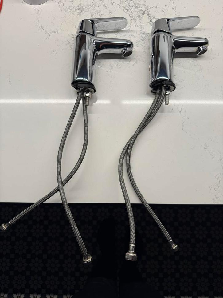 Grohe Kranen - Wastafelkranen (prijs per stuk), Doe-het-zelf en Verbouw, Sanitair, Gebruikt, Wastafel, Chroom, Ophalen
