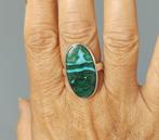 925 zilveren ring met natuurlijke Malachiet Chrysocolla, O.T., Nieuw, Ophalen of Verzenden, Orientaltemptation@hotmail.com
