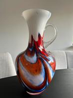 Mooie murano glazen vaas swirl kan vorm wit rood blauw, Antiek en Kunst, Antiek | Vazen, Ophalen of Verzenden