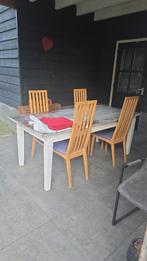 Tafel en stoelen, Huis en Inrichting, Tafels | Eettafels, Ophalen, Gebruikt, 50 tot 100 cm, Vier personen