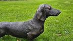 Bronzen beeld / TECKEL / 73 cm lang / tekkel, Dierenbeeld, Nieuw, Info@huisentuindecoratiemarie.nl, Huis en tuin decoratie marie