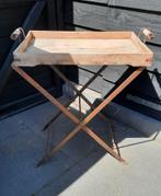 Vintage, butlertray, dienblad ijzer, hout, Huis en Inrichting, Ophalen of Verzenden, Gebruikt, Rechthoekig, Hout