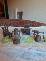 Miniatuur verzameling: Lamp, kachel, werkbank en brander, Ophalen of Verzenden