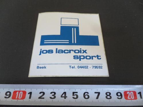 sticker beek jos lacroix sport, Verzamelen, Stickers, Zo goed als nieuw, Bedrijf of Vereniging, Ophalen