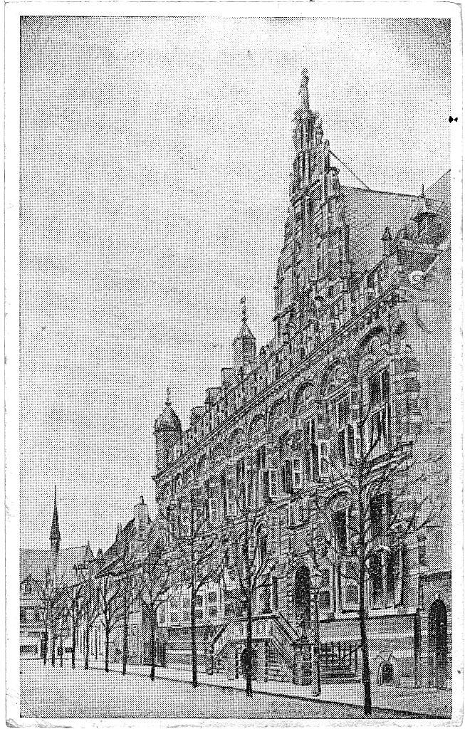 944496	Leeuwarden	Kanselarij	1945	Postzegel afgeweekt, Verzamelen, Ansichtkaarten | Nederland, Gelopen, Friesland, 1940 tot 1960