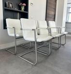 4/6/8/10 crème leder Henders & Hazel design eetkamerstoelen, Ophalen, Creme, Henders en Hazel, Zo goed als nieuw