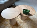 Salontafel set travertin Eleanor, 50 tot 100 cm, Rond, Ophalen of Verzenden, Zo goed als nieuw