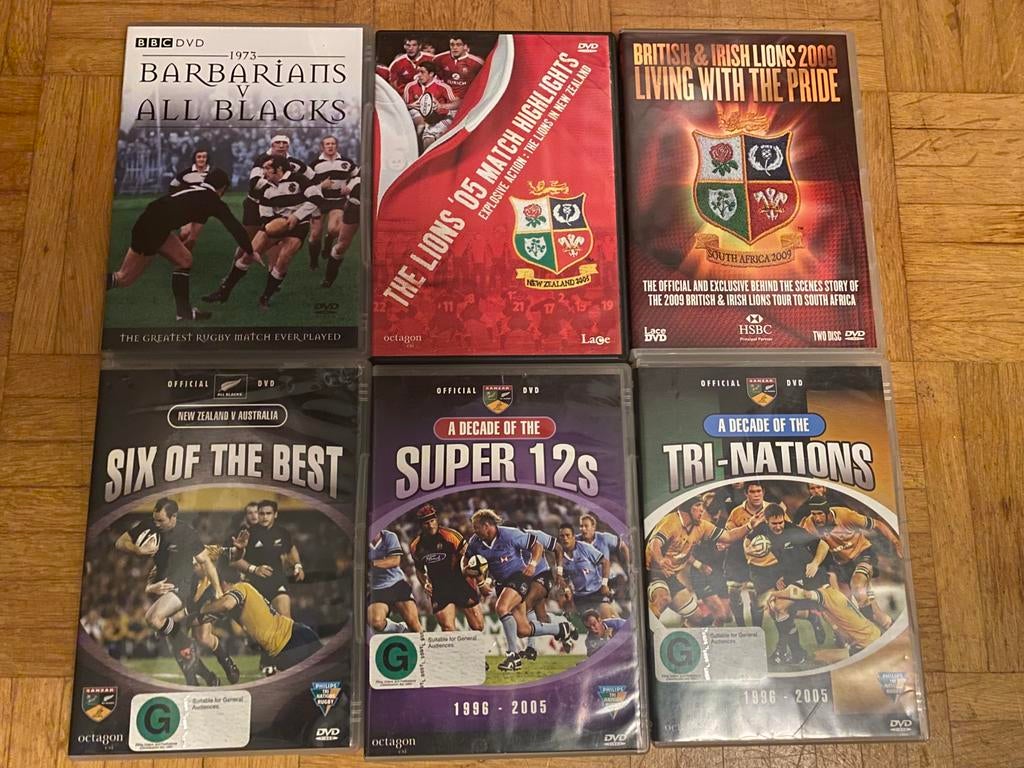 6x Rugby DVD, Sport en Fitness, Rugby, Ophalen of Verzenden, Overige typen