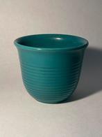 Vintage uitverkoop - Turquoise adco bloempot, Rond, Ophalen of Verzenden, Zo goed als nieuw, Minder dan 25 cm