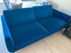 IKEA 3-zits bank, blauw fluweel, rookvrij, Huis en Inrichting, Banken | Bankstellen, Ophalen, Gebruikt, Driepersoons, 75 tot 100 cm