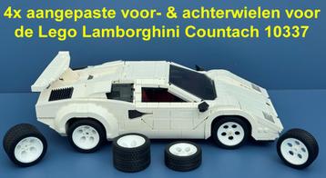4x aangepaste wielen voor de Lego Lamborghini Countach 10337 beschikbaar voor biedingen